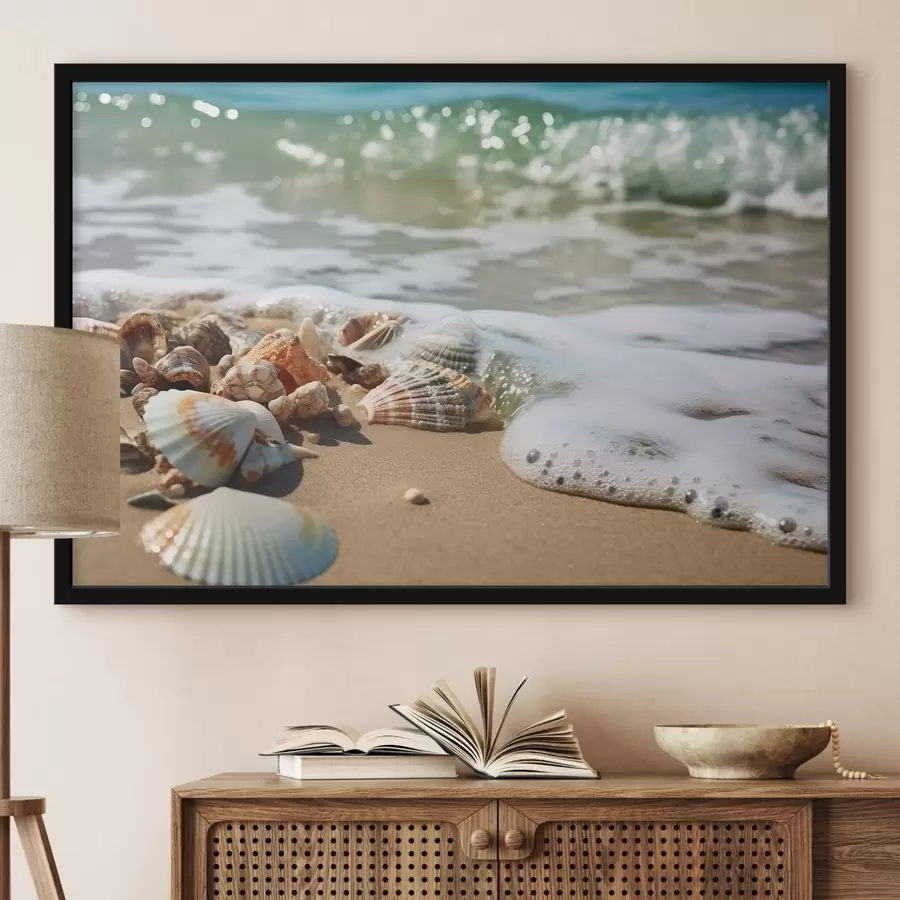 Papier peint photo Coquilles et mousse f44527