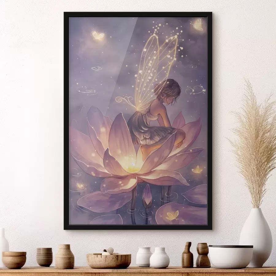 Fotobehang Fee op een bloem f44533