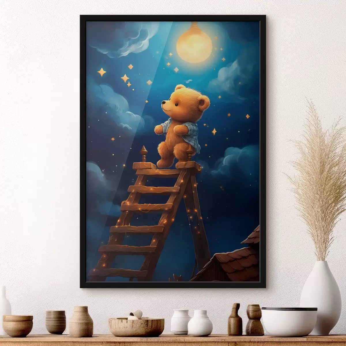 Affiche L'ours en peluche et la lune f44534