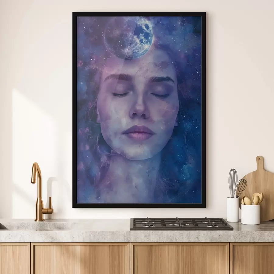 Fotobehang Vrouw en de kosmos f44539