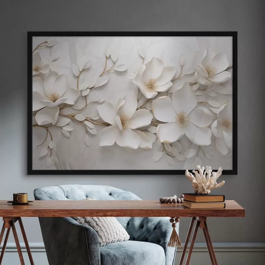 Papier peint photo Fleurs blanches f44547