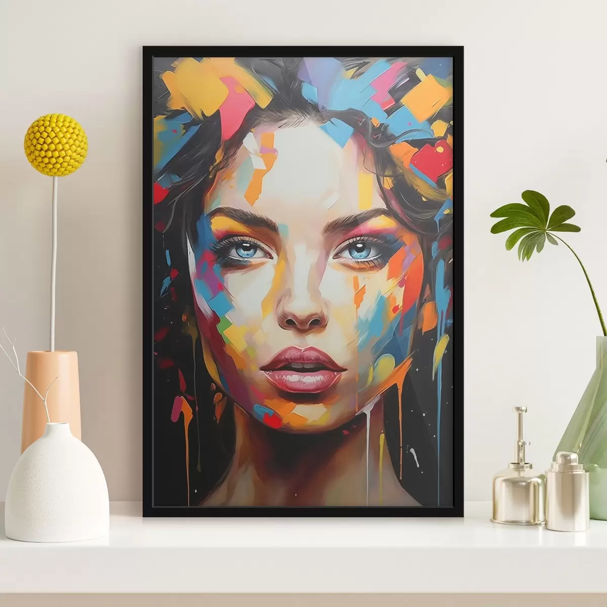 Poster Meisje in verf f44566