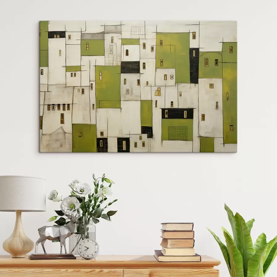  Schilderijen Abstracte huizen s44582