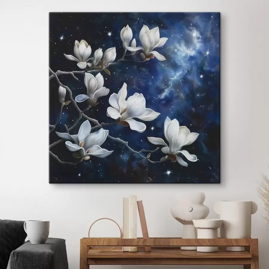  Peintures Fleurs de magnolias sur fond de ciel s44585