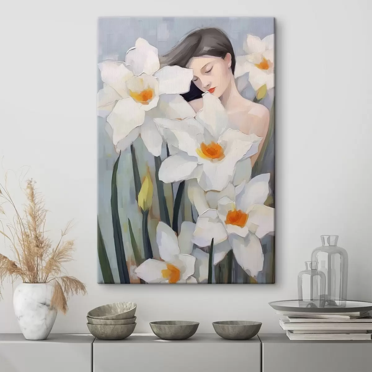  Schilderijen Meisje met narcissen s44594