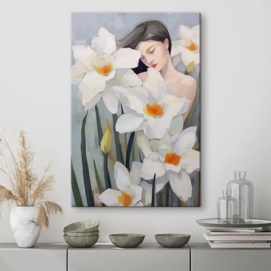  Schilderijen Meisje met narcissen s44594