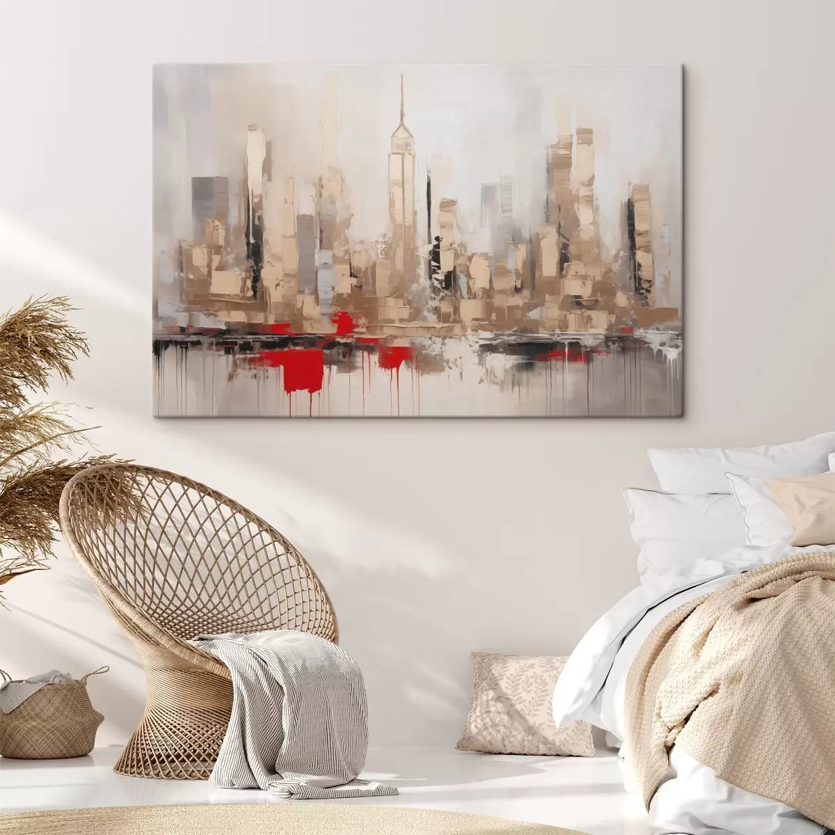  Schilderijen Abstract stadsimitatieschilderij s44597