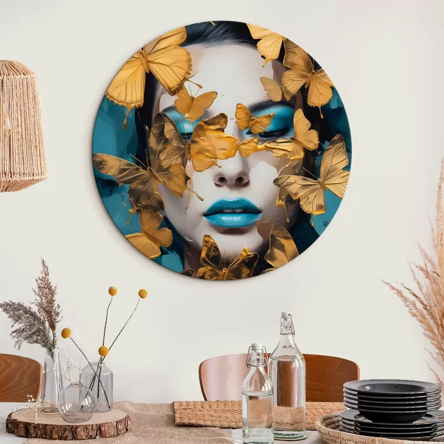  Schilderijen Portret van een meisje met vlinders r44583