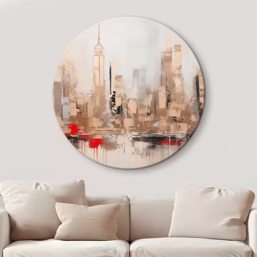  Schilderijen Abstract stadsimitatieschilderij r44597