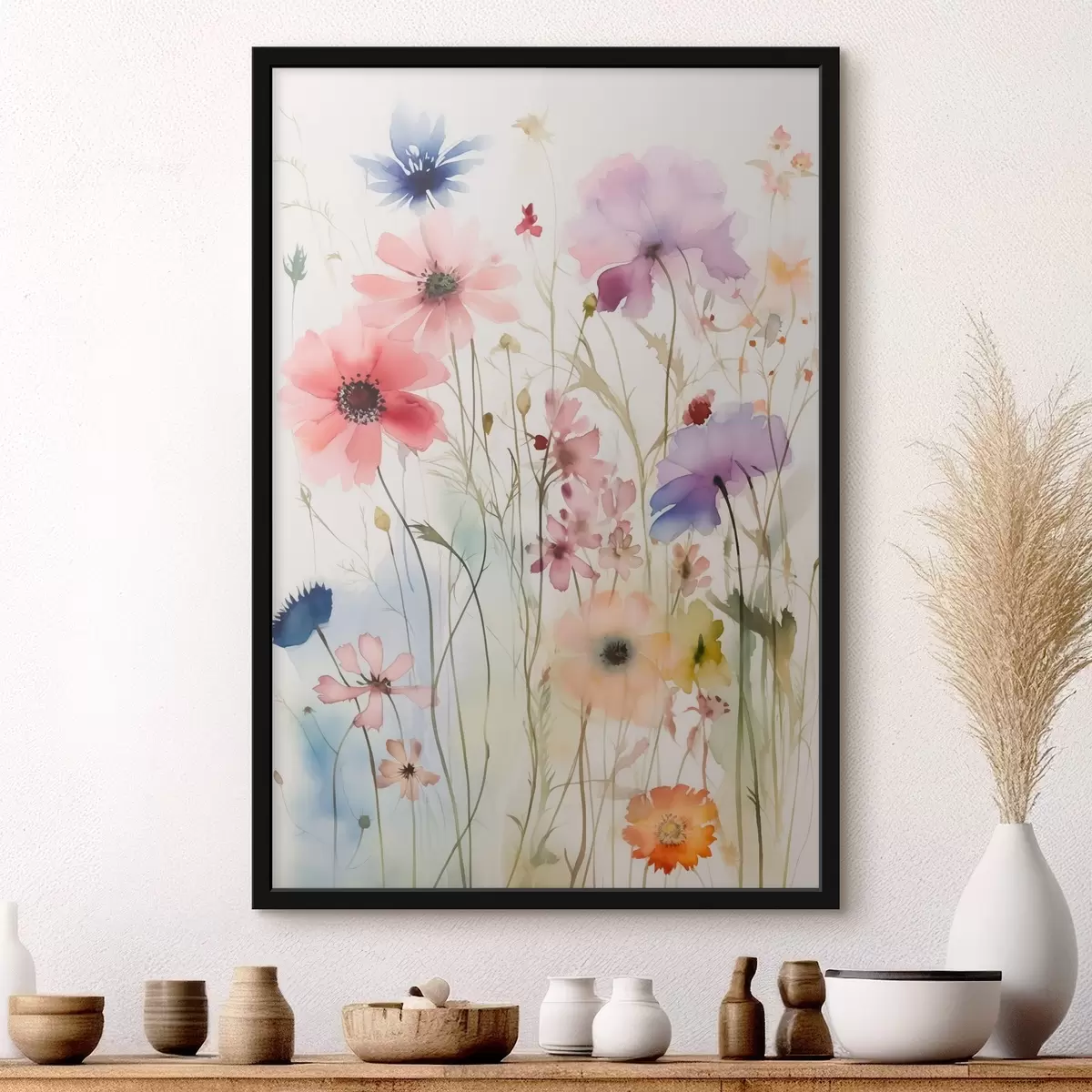 Affiche Fleurs sauvages imitation aquarelle f44584