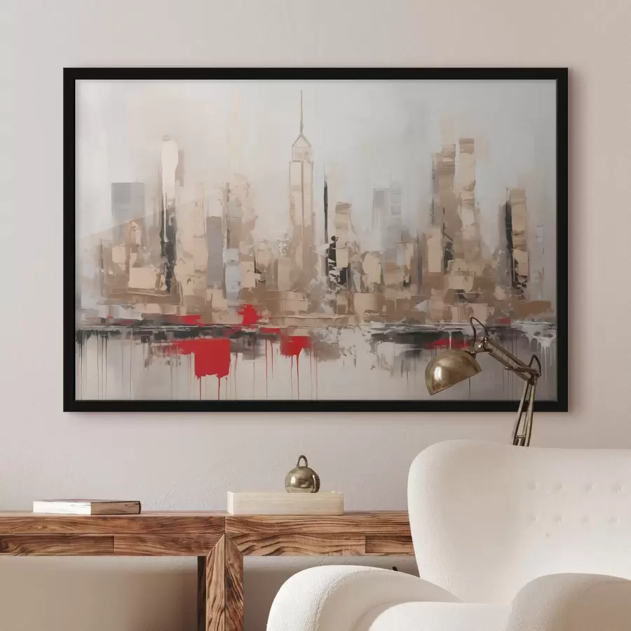 Papier peint photo Peinture abstraite imitant la ville f44597