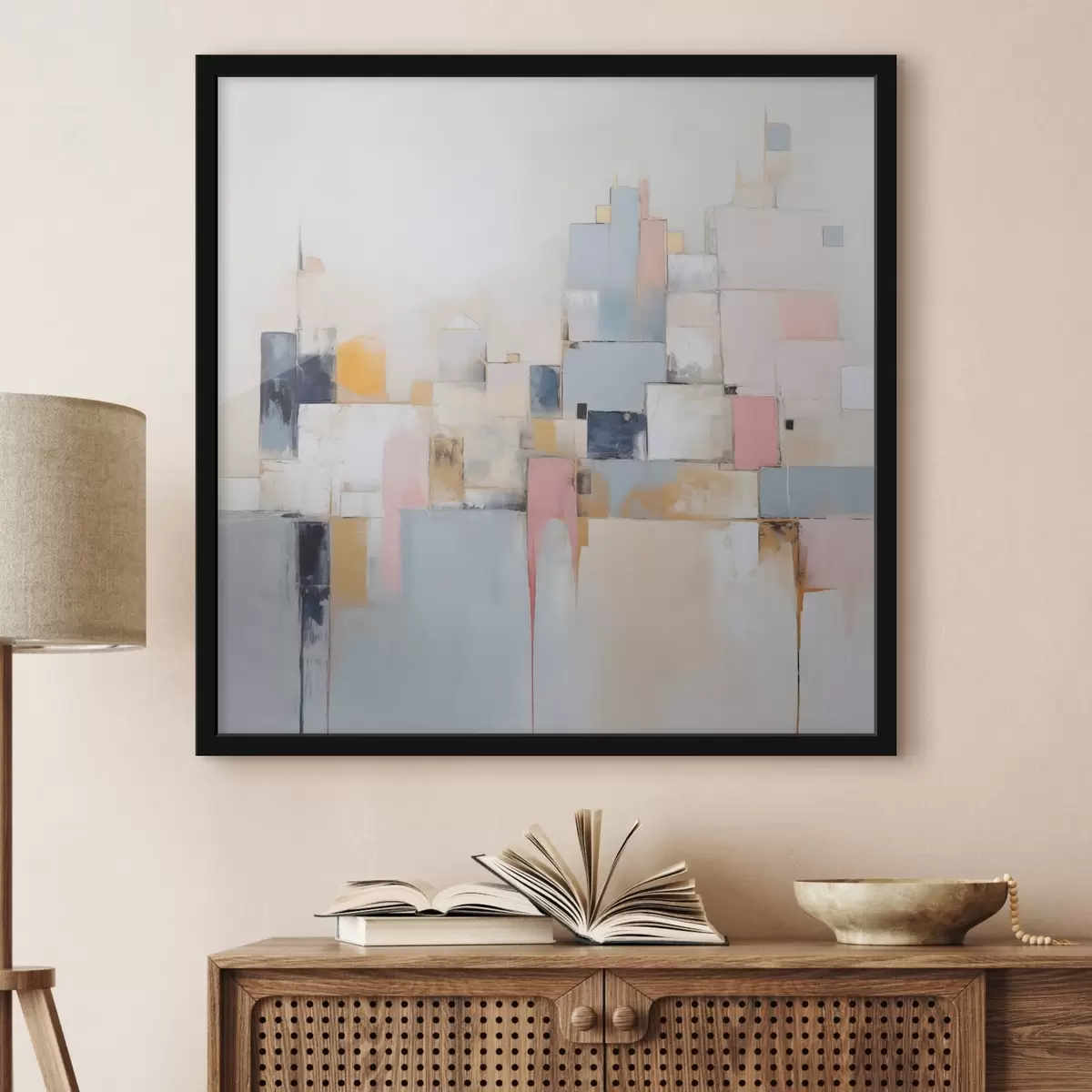 Affiche Peinture abstraite imitant la ville f44638