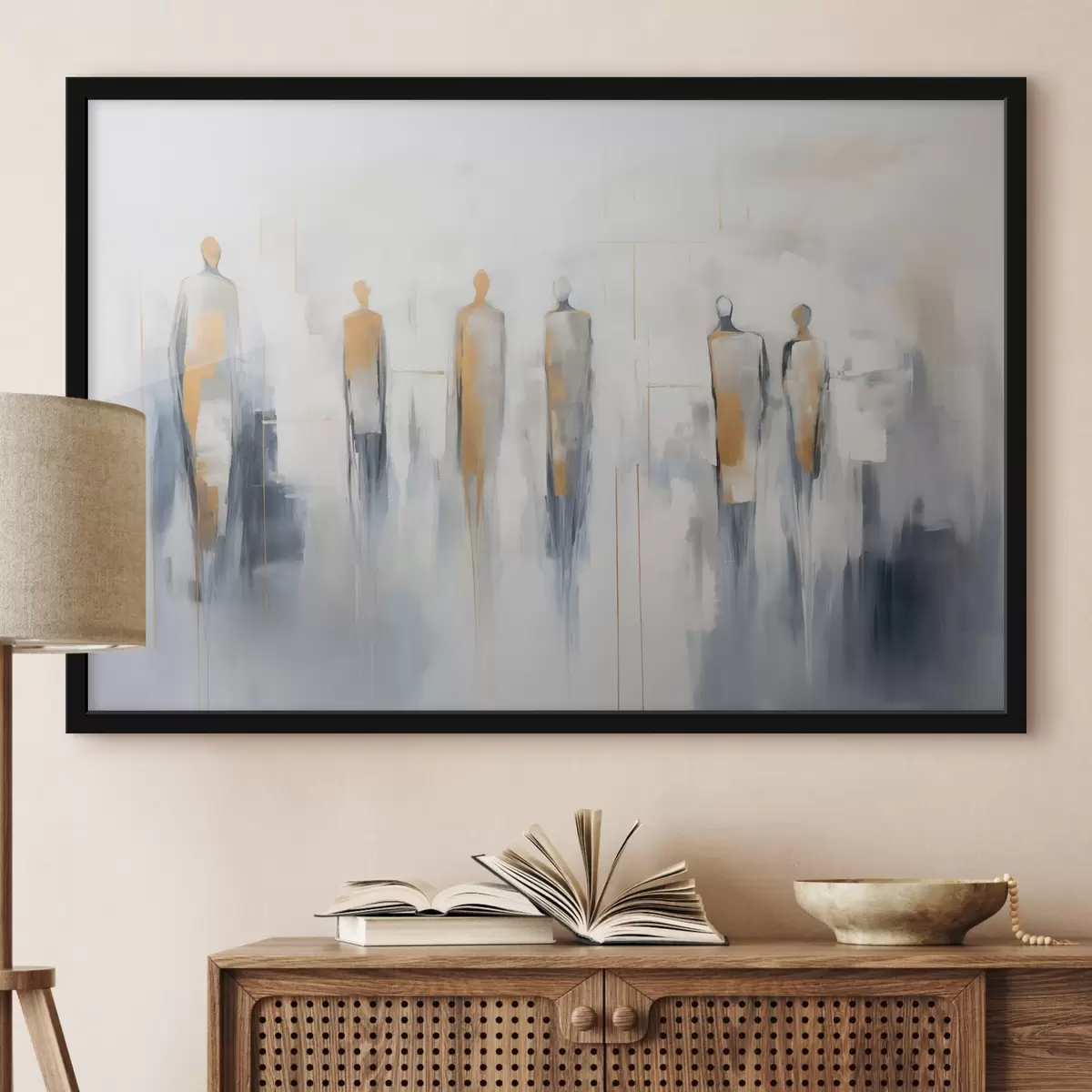 Poster Abstracte silhouetten van mensen f44639