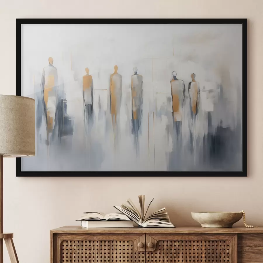 Fotobehang Abstracte silhouetten van mensen f44639