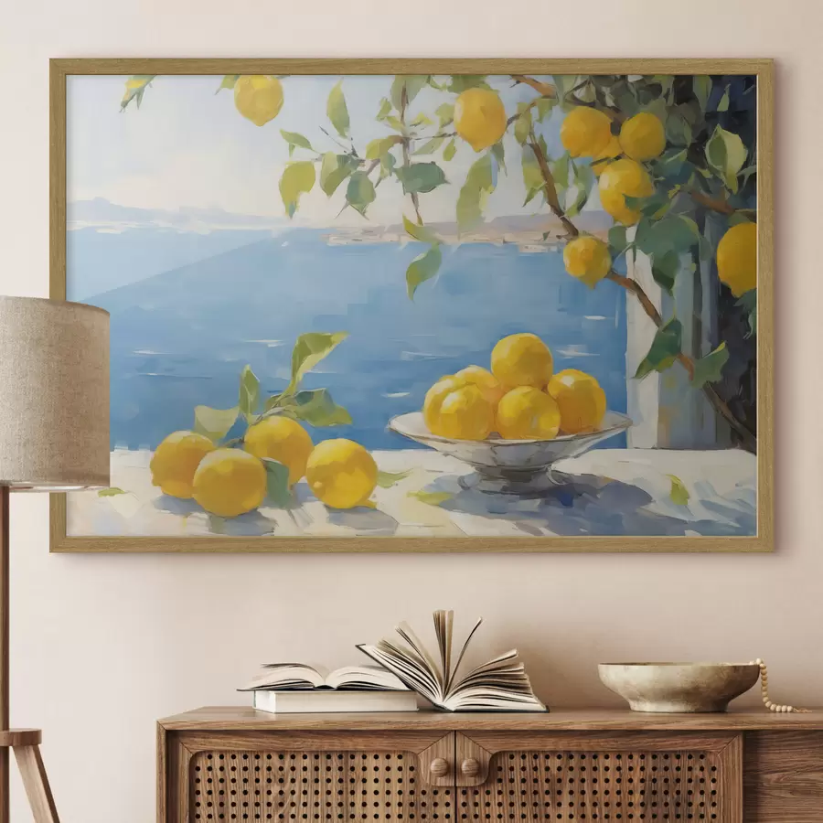 Papier peint photo Citrons contre la mer f44649