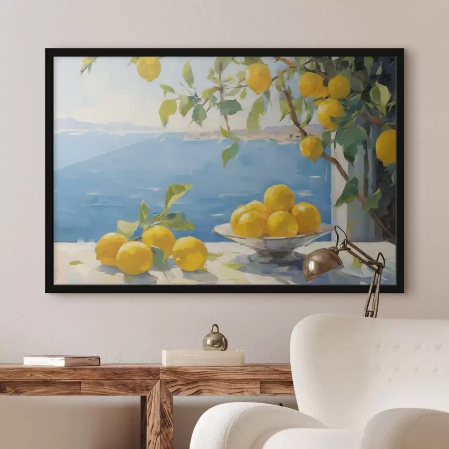 Papier peint photo Citrons contre la mer f44649