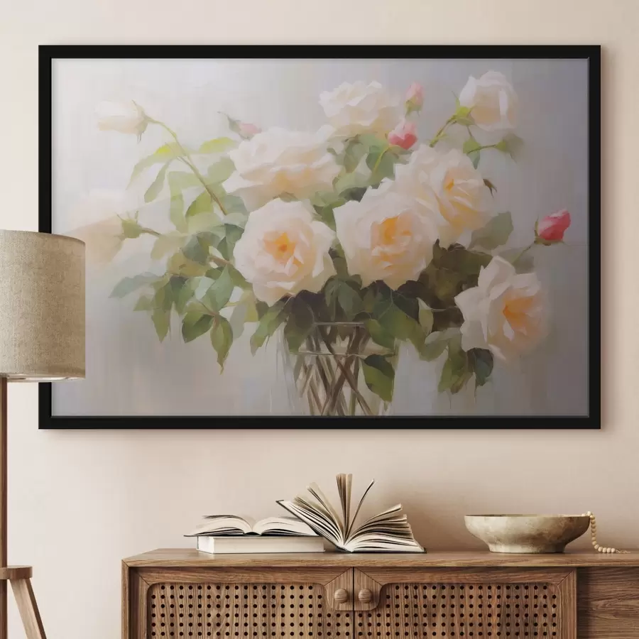 Papier peint photo Bouquet de roses dans un vase f44652
