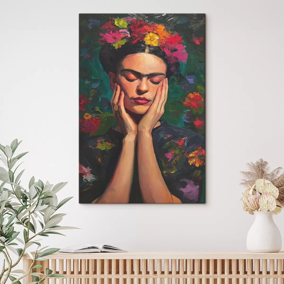  Peintures Femme avec des fleurs, style pictural s44628