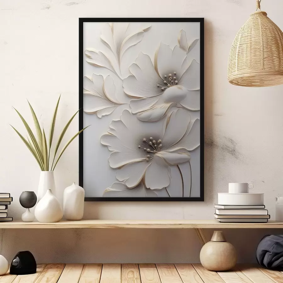 Papier peint photo Fleurs, style relief f44627