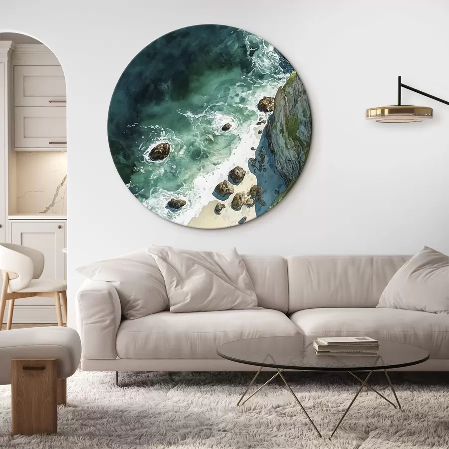  Schilderijen Aquamarijn water, oceaan, rotskliffen, Portugal r44617