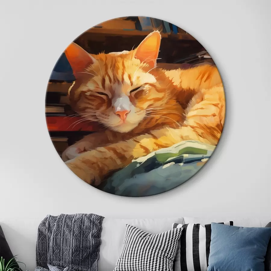  Schilderijen Kat en boeken r44656