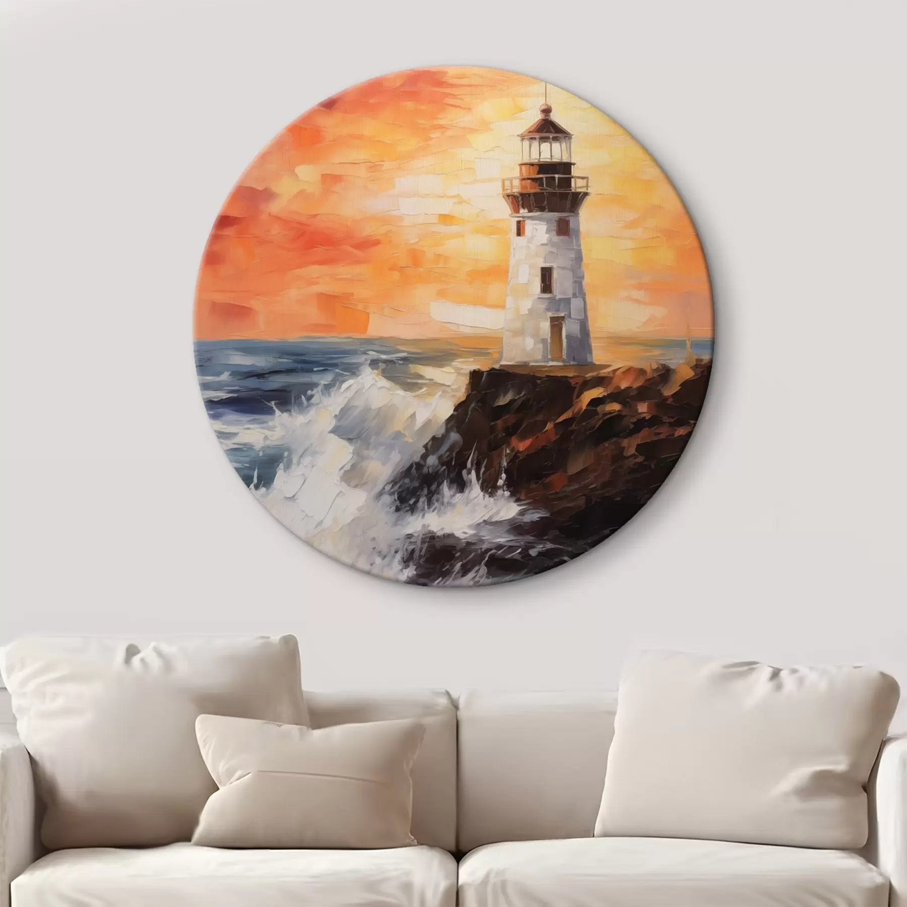  Peintures Phare au coucher du soleil r44674