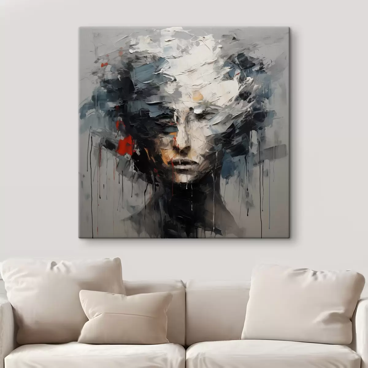  Peintures Le visage en ruines s44655