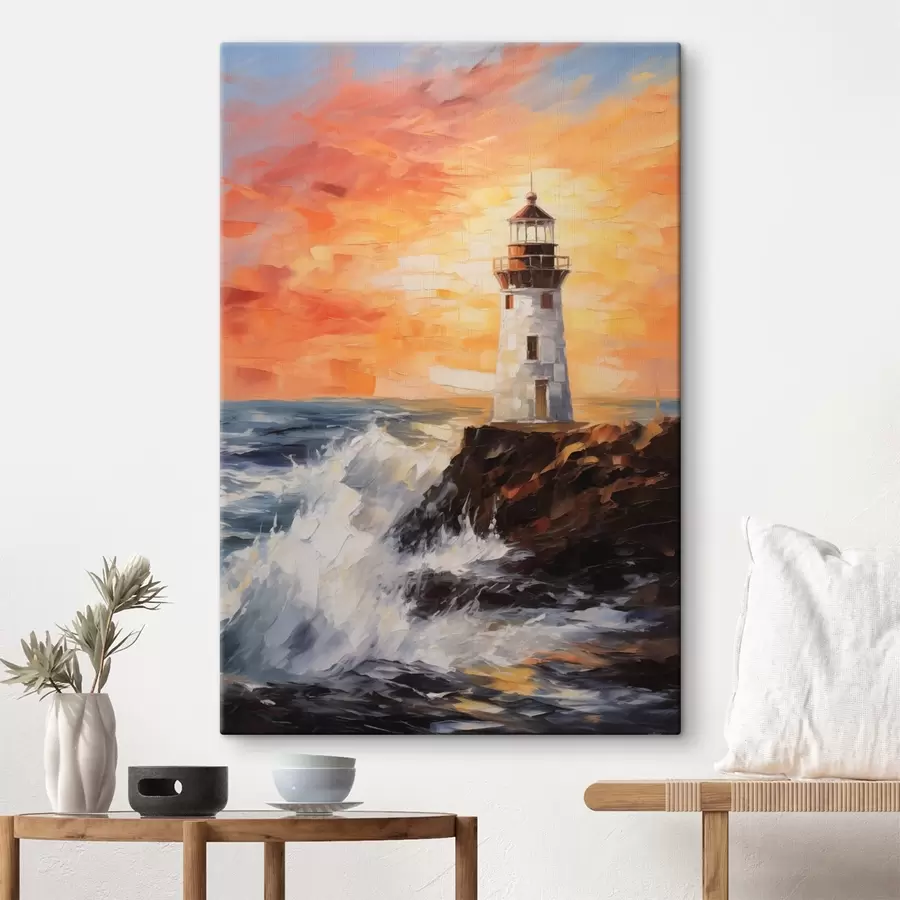  Peintures Phare au coucher du soleil s44674