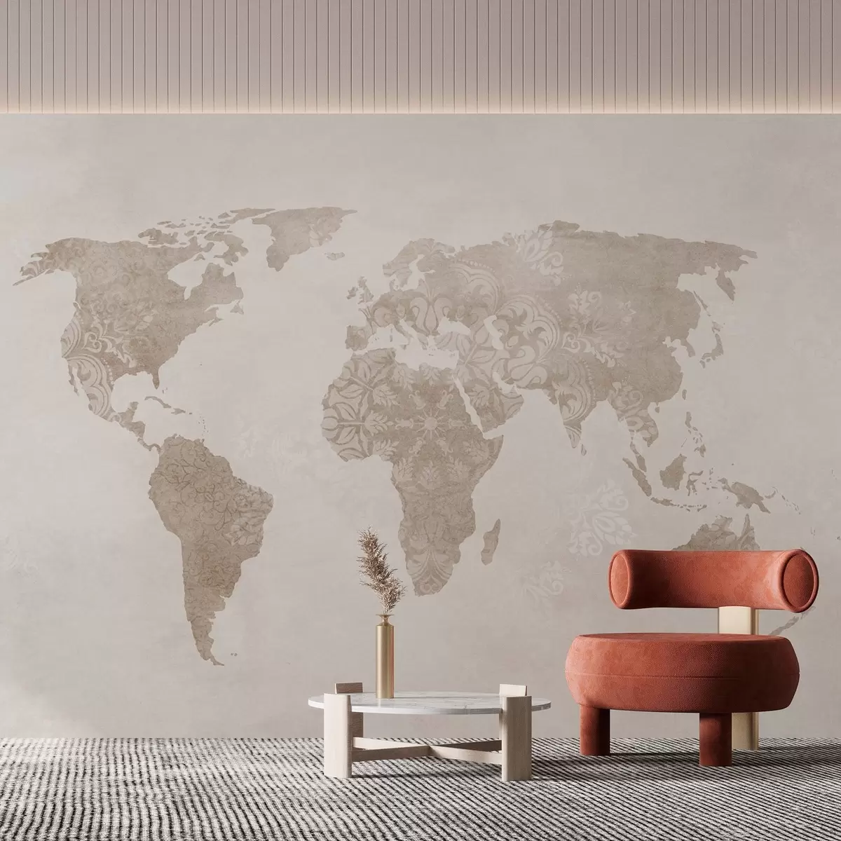 Papier peint photo Carte du monde avec motif w03954
