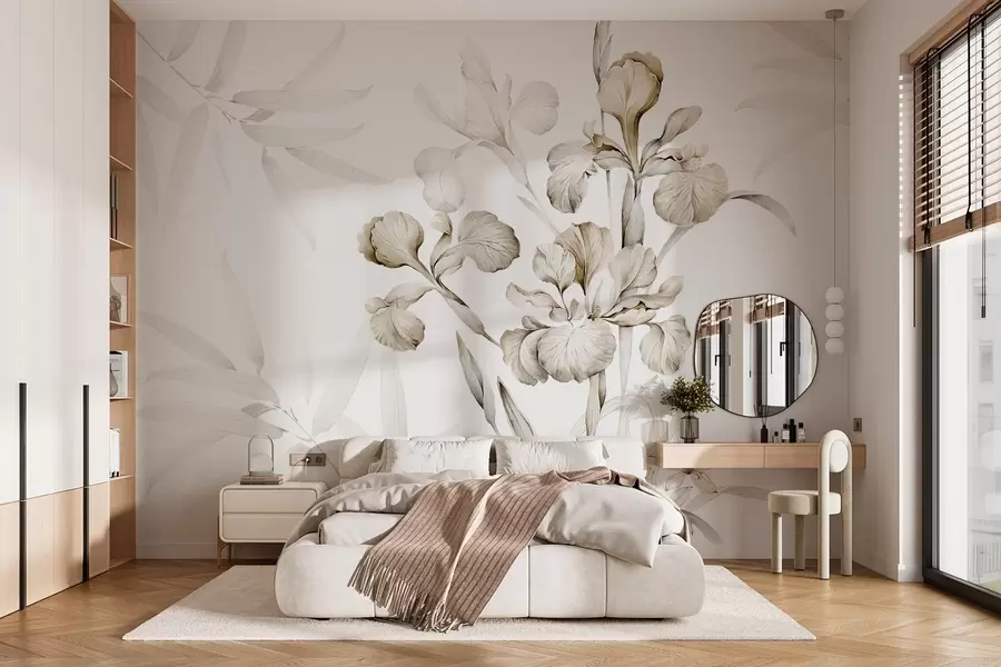 Fotobehang Irissen, beige tinten w03955v2