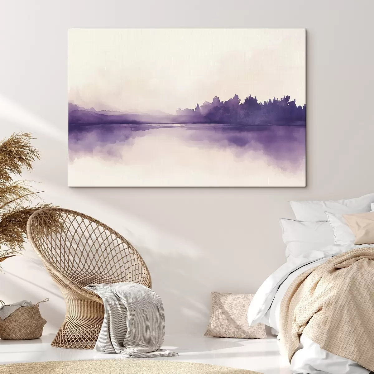  Schilderijen Aquarelverf abstractie met paarse kleur s44504