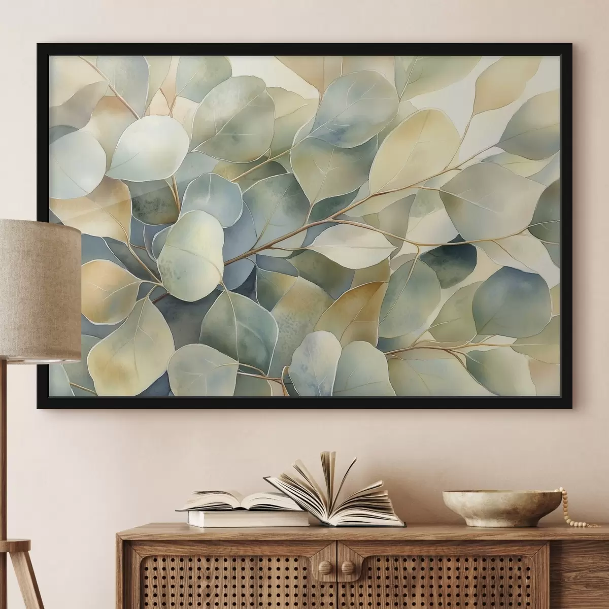 Poster Eucalyptusbladeren, aquarel, natuur f44502