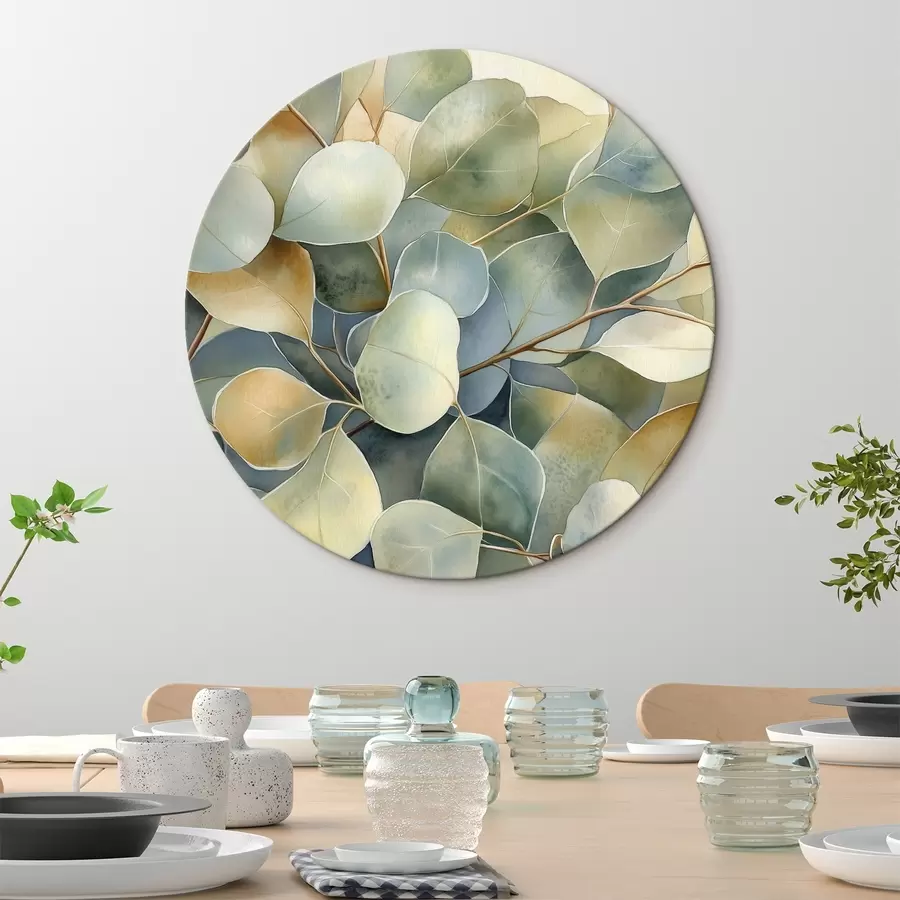  Peintures Feuilles d'eucalyptus, style aquarelle, nature r44502