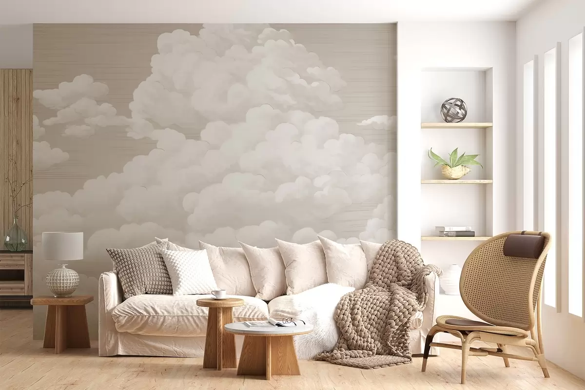 Papier peint photo Nuages beiges w04086v1