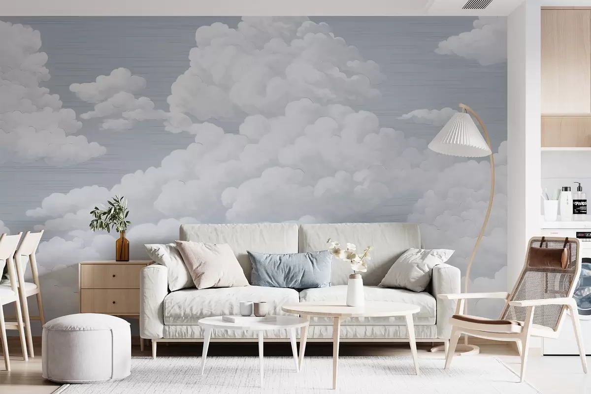 Fotobehang Blauwe wolken w04086v2