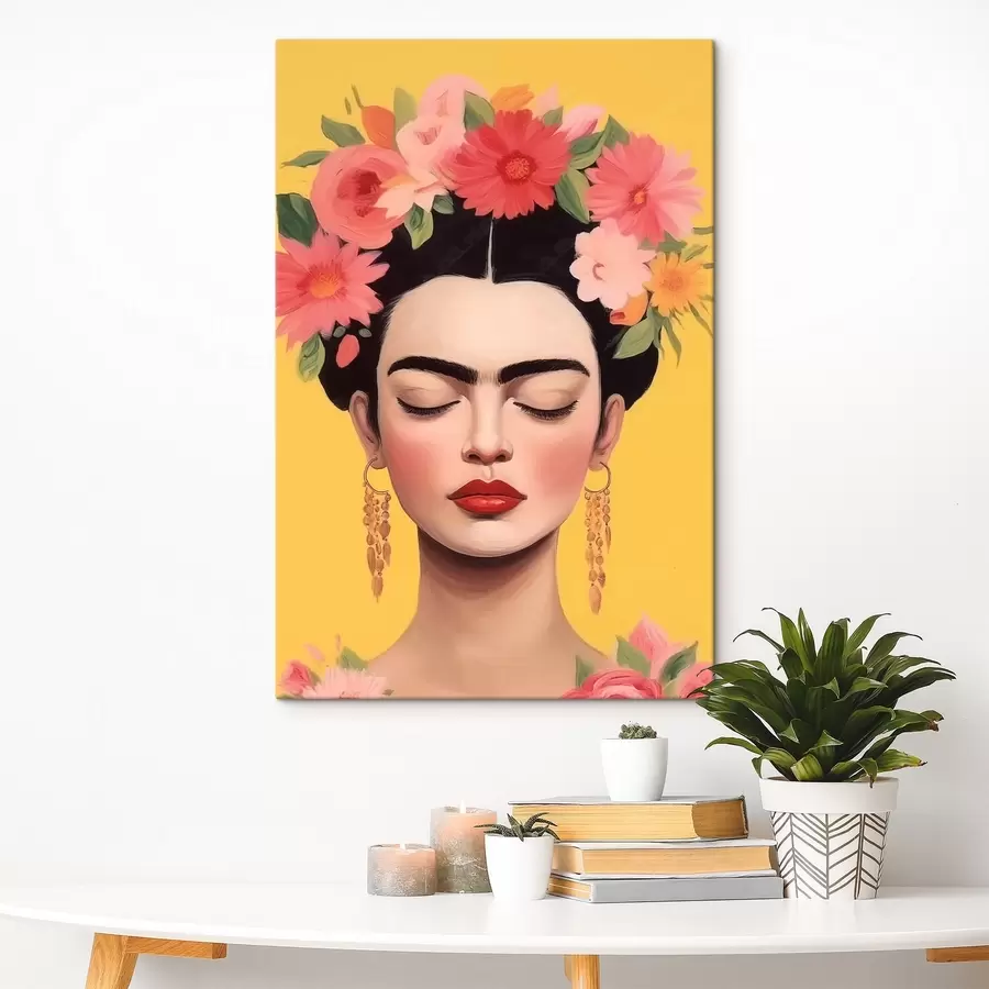  Peintures Portrait de femme avec des fleurs dans les cheveux s44680