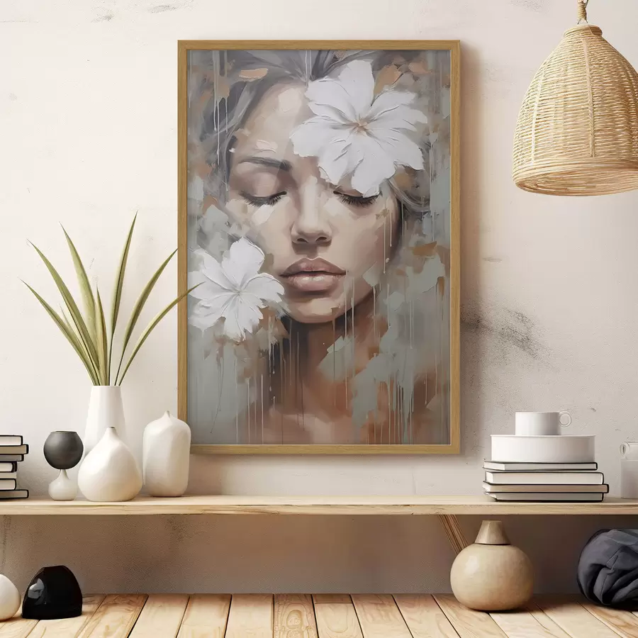 Papier peint photo Fleurs blanches sur les yeux f44684