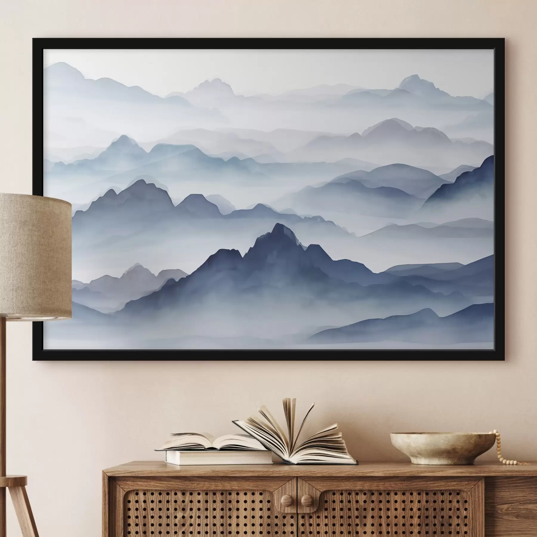 Peintures Montagnes en bleu f44685
