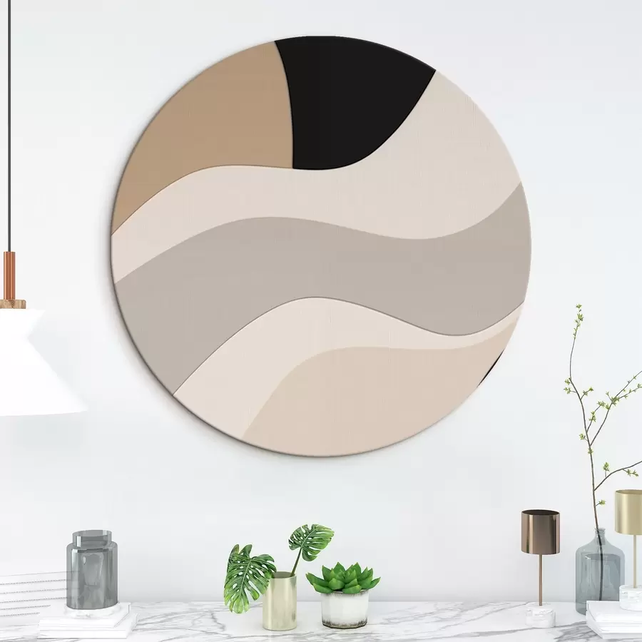 Fotobehang Abstracte golven in beige en zwart r44688