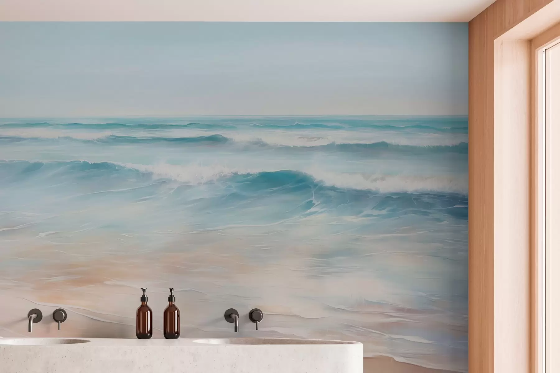 Papier peint photo Peinture d'imitation de paysage marin w04103