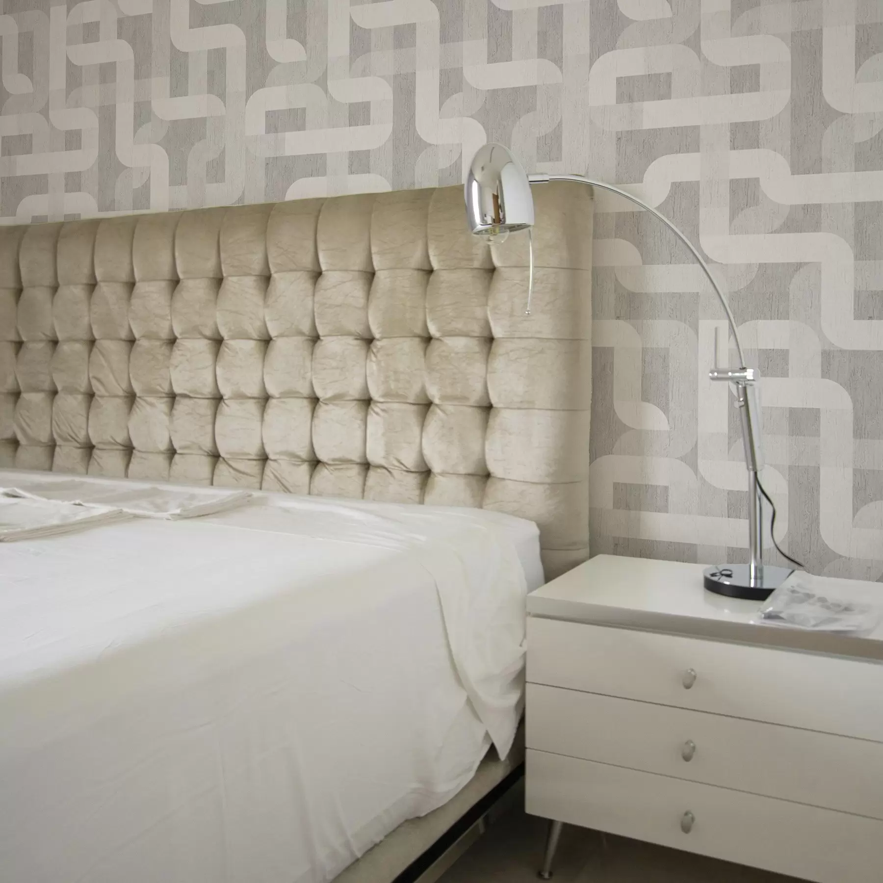 Fotobehang Modern grafisch patroon met gebogen lijnen a00190