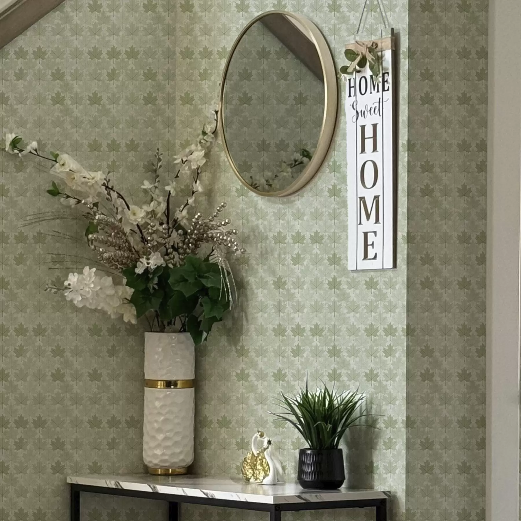 Papier peint photo Motif lumineux avec feuilles d'érable a00195