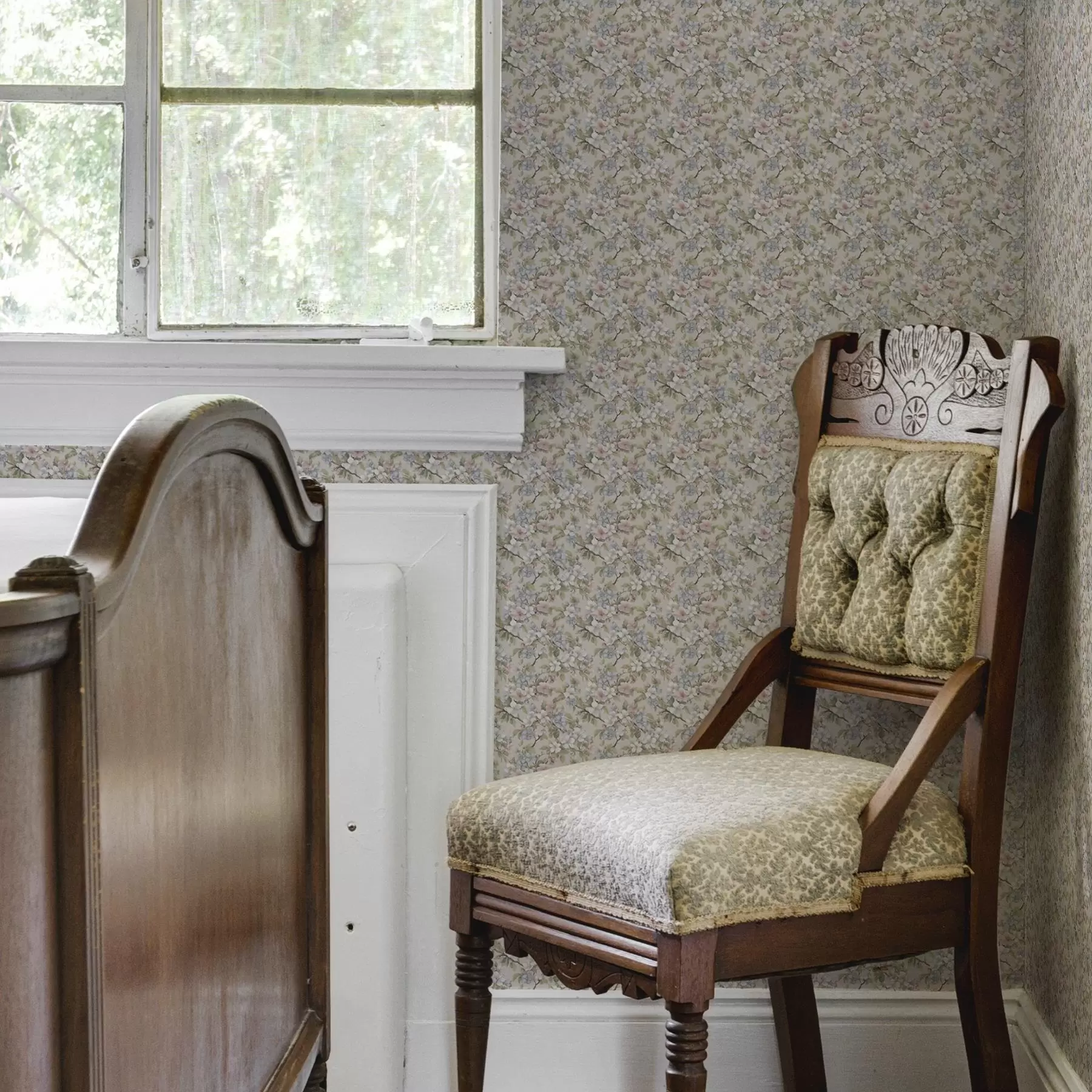 Fotobehang Diagonaal boeket met lentebloemen in tere tinten a00204