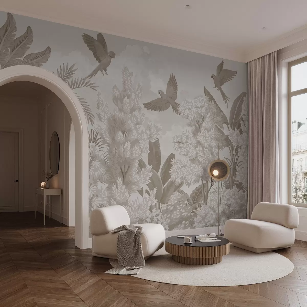 Fotobehang Papegaaien in de jungle w04105v1