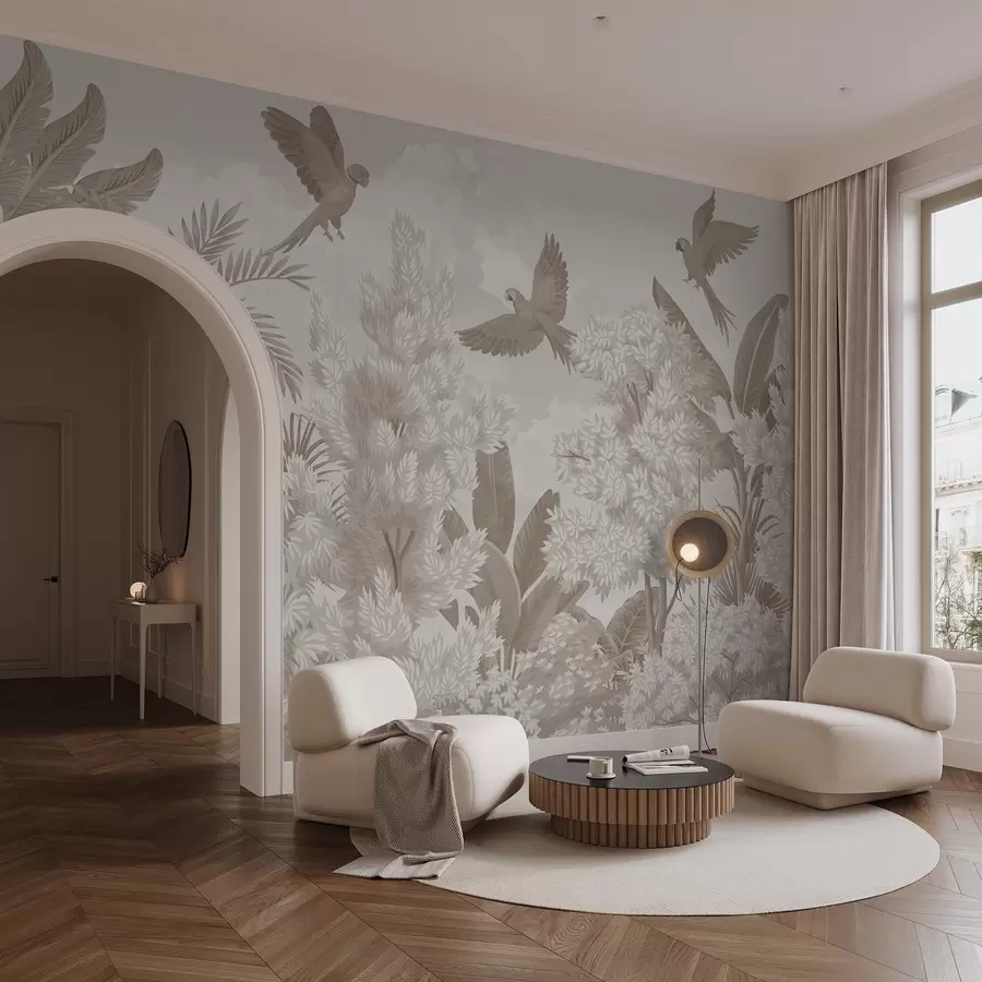 Fotobehang Papegaaien in de jungle w04105v1