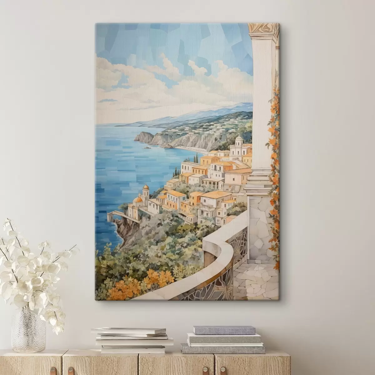  Schilderijen Stad aan zee s44694