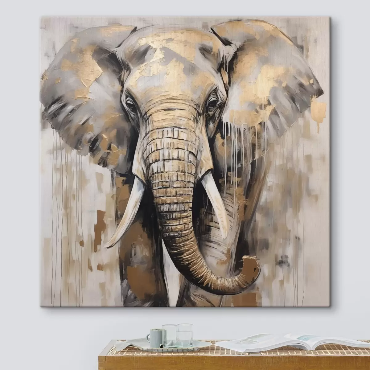  Schilderijen Olifant imitatieschilderij s44700