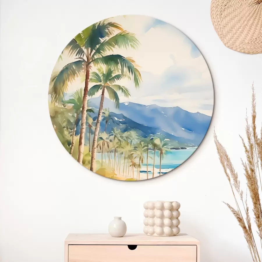  Schilderijen Palmbomen aan zee r44701