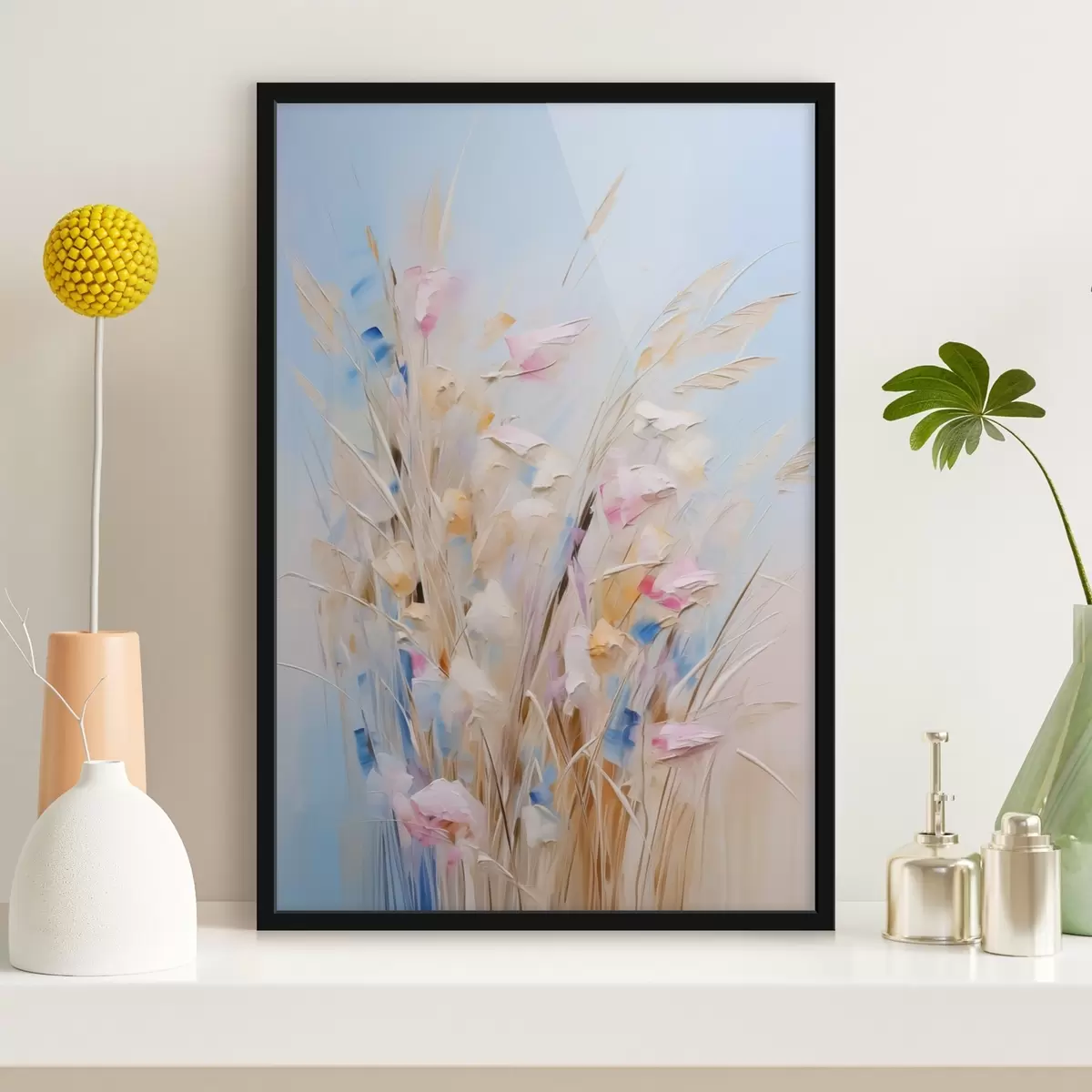 Affiche Peinture imitation herbes des champs f44696