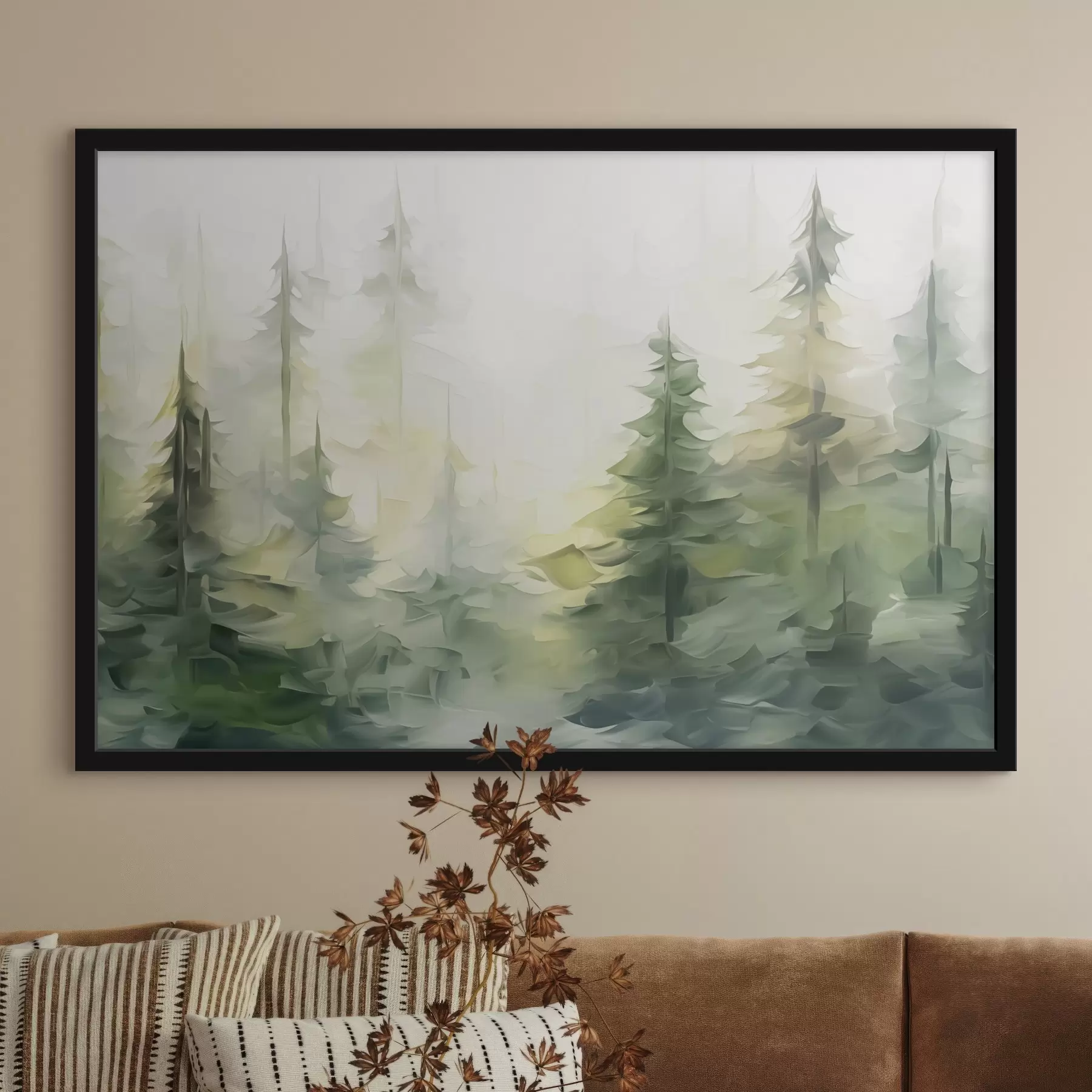 Fotobehang Bos imitatieschilderij f44708